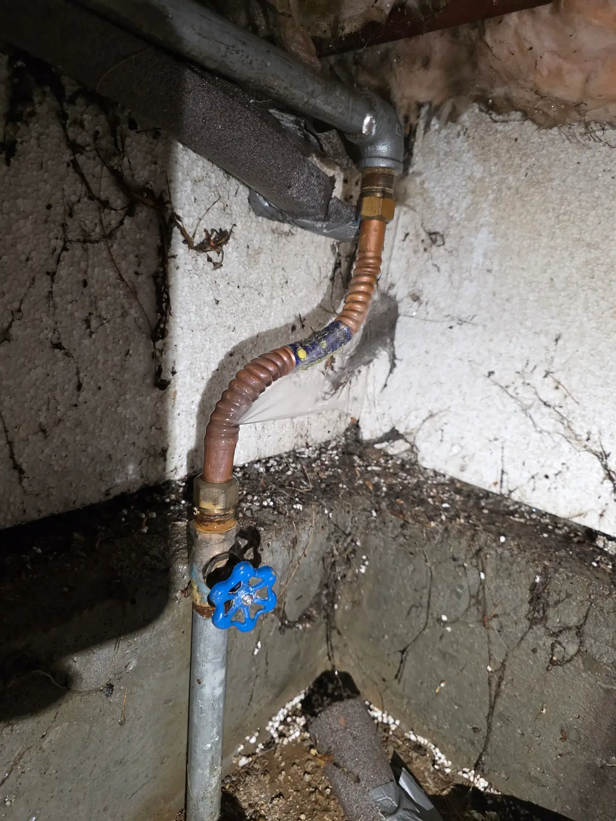 Gas line with a shutoff valve installed by Revolution Plumbing